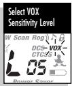 COBRA MICROTALK MT 800 - To Set the VOX Sensitivity Level: - 2