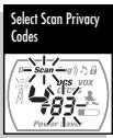COBRA MICROTALK MT 800 - To Scan DCS Privacy Codes: - 3