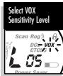 COBRA MT 600 - To Turn VOX Mode On or Off: - 2