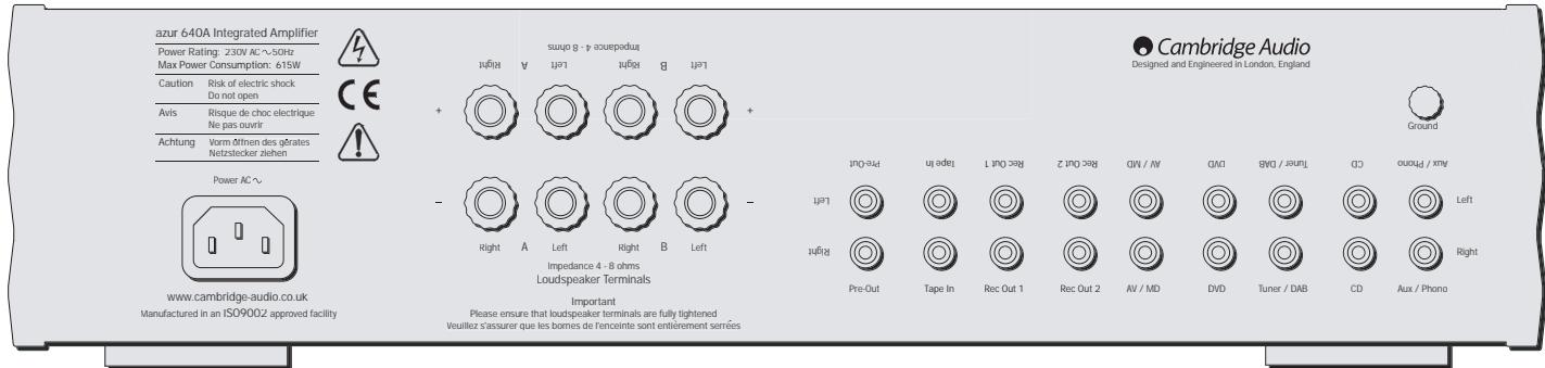 CAMBRIDGE AUDIO AZUR 540A - ПОДСоЕДИЗЕНЯ HA 3АнHeI ПАHEЛN - 1