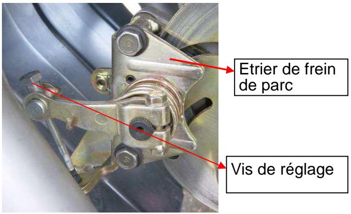 Etrier de frein de parc Vis de réglage