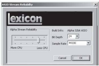 LEXICON ALPHA - ADJUSTING THE BUFFER IN WINDOWS® XP - 1