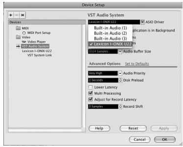 LEXICON I-ONIX U22 - Set Up Cubase LE 4 for Use with the I•ONIX U22 (Mac®) - 2