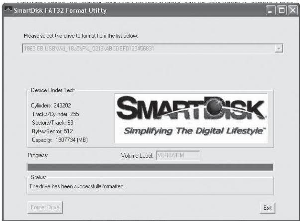 VERBATIM 2-DISK RAID USB-ESATA EXTERNAL HARD DRIVE - To Format the drive using Verbatim FAT32 formatting utility: - 3