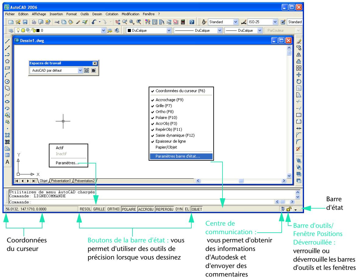AUTODESK AUTOCAD 2006 - Paramètres de barre d'etat - 1