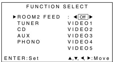 SHERWOOD R-963 - When selecting the FUNCTION SELECT for ROOM 2 - 3