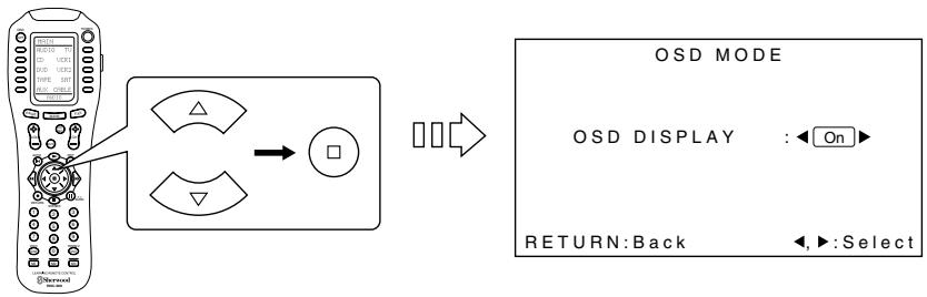 SHERWOOD R-963 - When selecting the OSD MODE - 2
