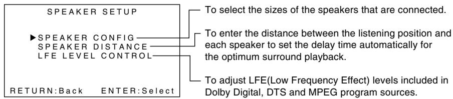SHERWOOD R-963 - SETTING THE SPEAKER SETUP - 1
