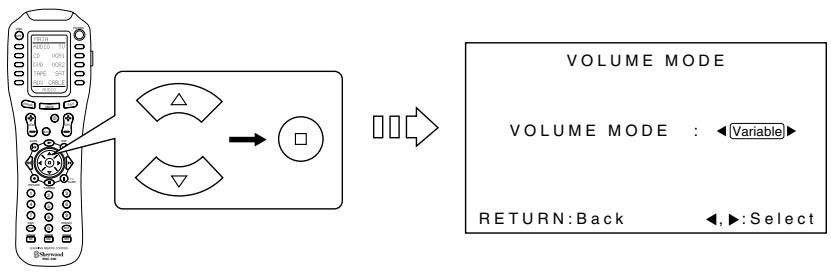 SHERWOOD R-963 - When selecting the VOLUME MODE - 2