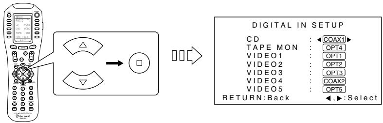 SHERWOOD R-963 - When selecting the INPUT SETUP - 4