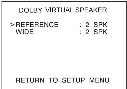 SHERWOOD R-772 - When selecting the DOLBY VIRTUAL SPEAKER - 2