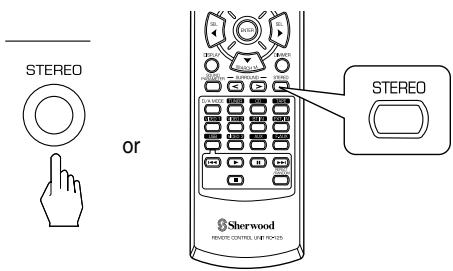 SHERWOOD RD-5503 - ■ To cancel the surround mode for stereo operation - 1