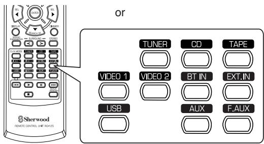 SHERWOOD RD-6503 - Select the desired input source. - 2