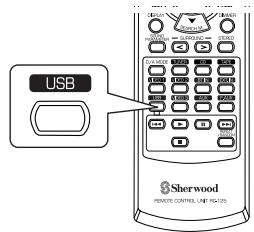 SHERWOOD RD-6503 - Select the USB IN as an input source. - 2
