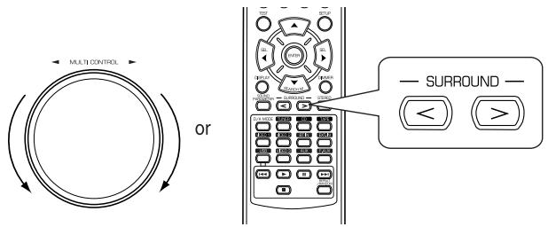 SHERWOOD RD-6513 - ■ Select the desired surround mode (when selecting the manual surround mode in case of CD,VIDEO 1 ~ 2) - 1