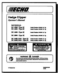ECHO HC-2400 TYPE 1E - IMPORTANT ENGINE INFORMATION - 3