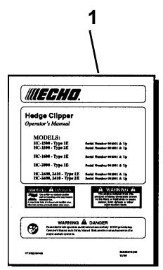 ECHO HC-2400 TYPE 1E - IMPORTANT ENGINE INFORMATION - 8