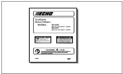 ECHO PB-413H - Le MANUEL d'utilisation - 1