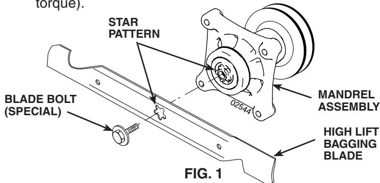 POULAN GTB54A - INSTALL HIGH LIFT BAGGING BLADES (See Fig. 1) - 2