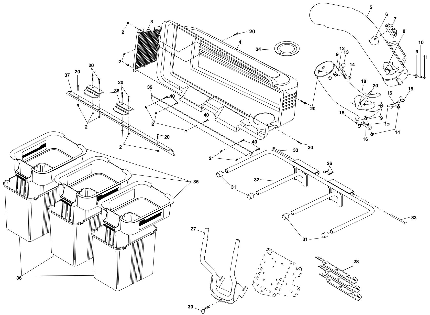 POULAN GTB54A - GRASS CATCHER - - MODEL NUMBER GTB54A / RAMASSE-HERBE - - NUMÉRO DE MODELE GTB54A - 1