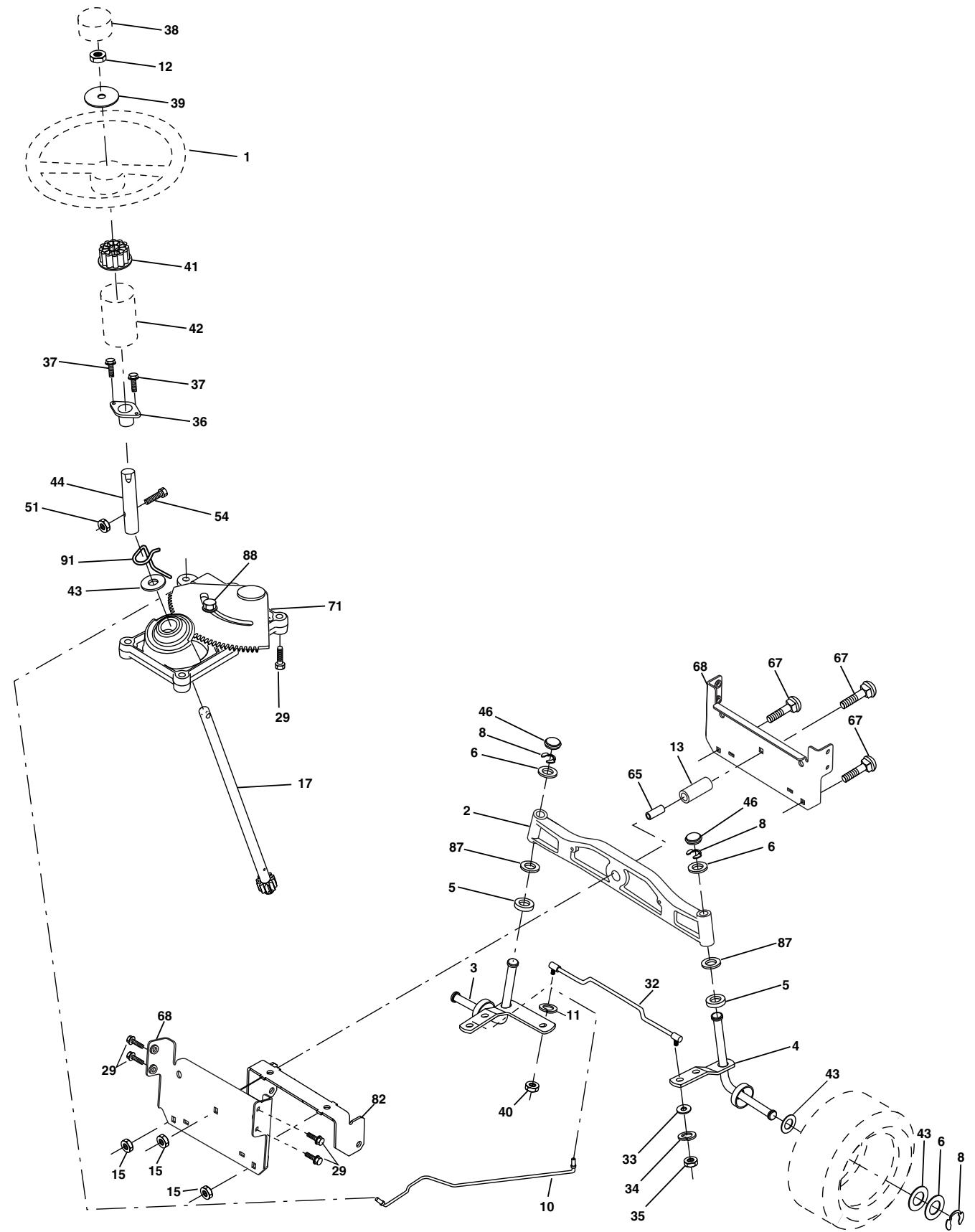 POULAN PDB1842STA - STEERING ASSEMBLY - 1