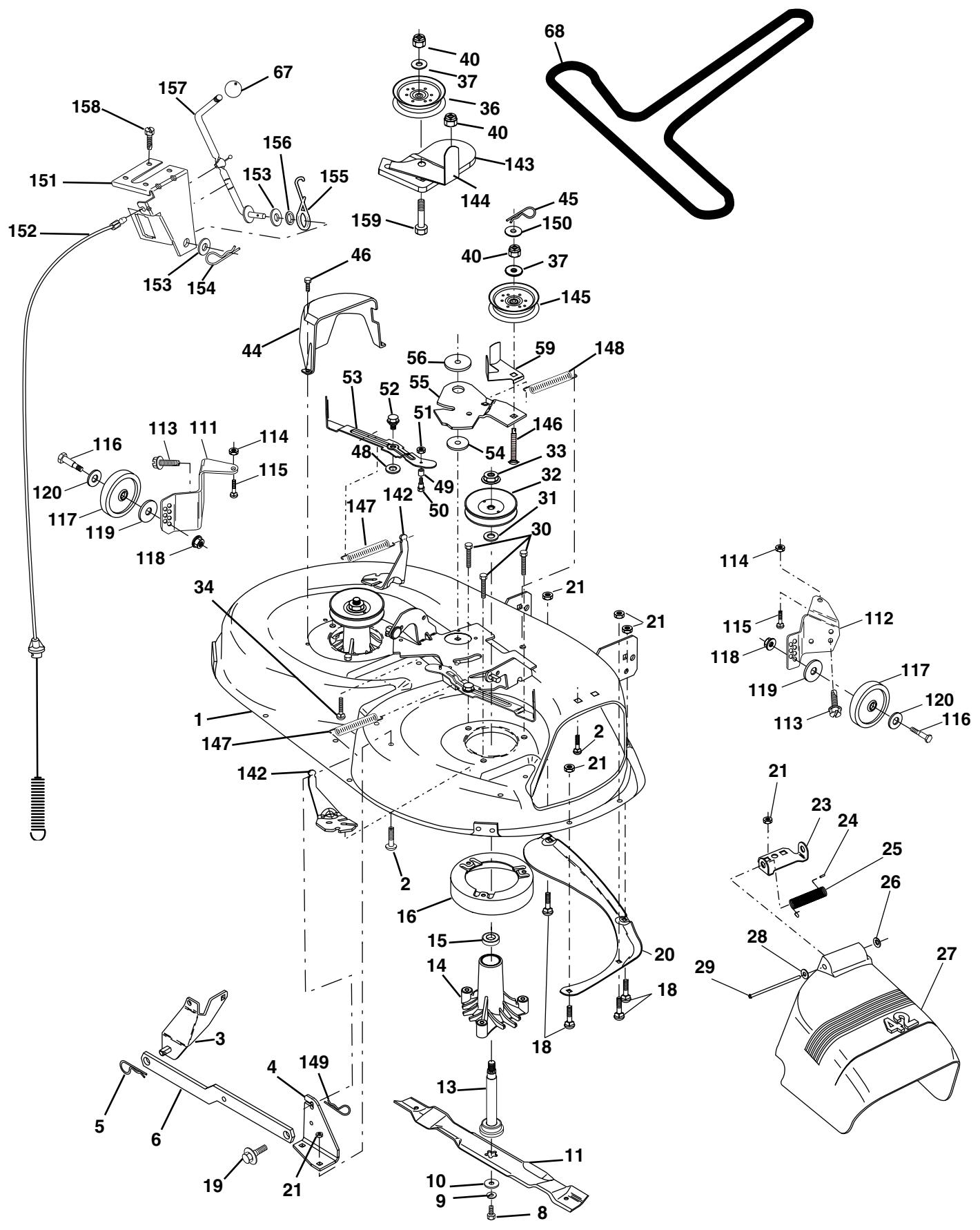 POULAN PO16542B - TRACTOR - - MODEL NUMBER PO16542B, PRODUCT NO. 954 56 78-02 MOWER DECK - 1