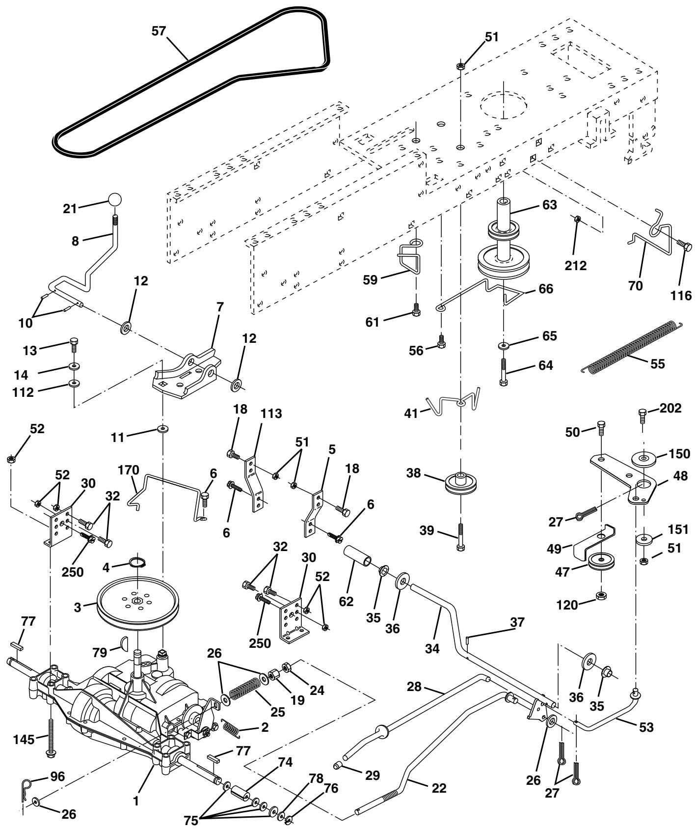 POULAN PO16542B - TRACTOR - - MODEL NUMBER PO16542B, PRODUCT NO. 954 56 78-02 DRIVE - 1