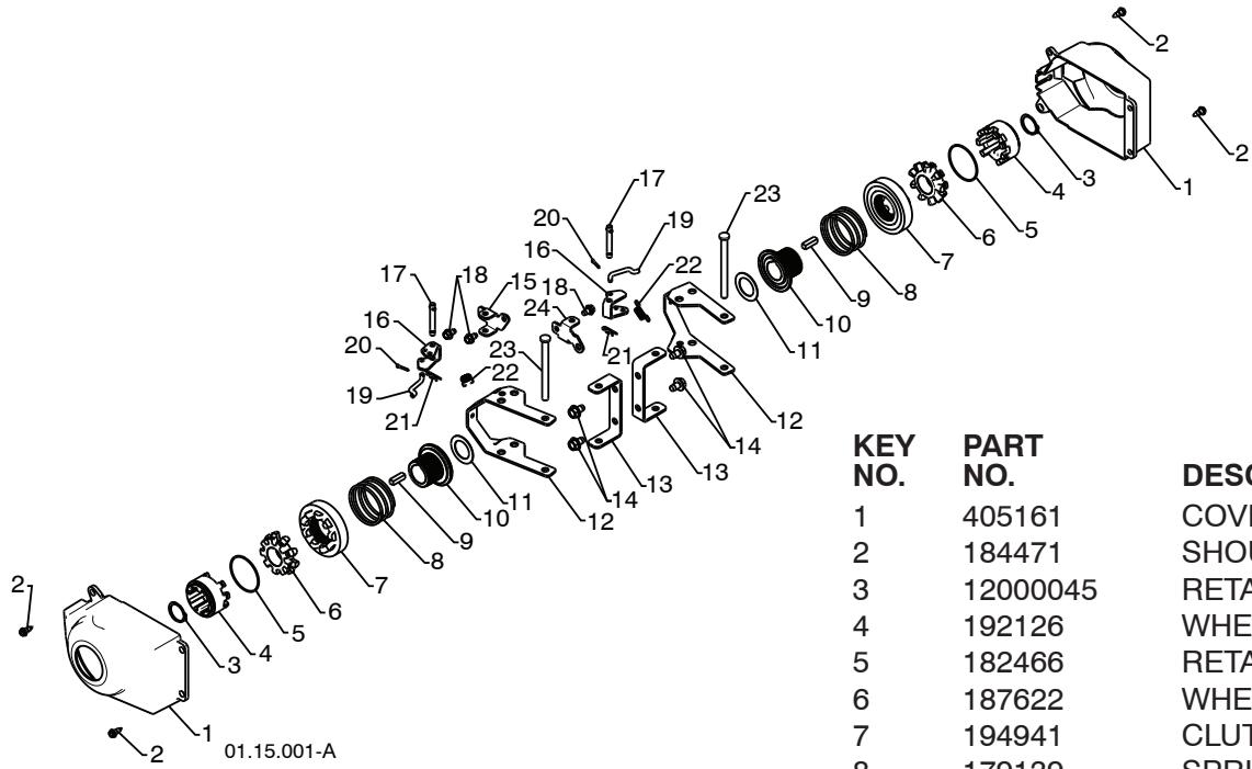 POULAN PRO XT XT11530ES - KEY PART NO. NO. - 1