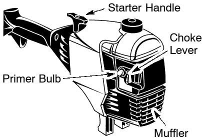POULAN 131 - STARTING A COLD ENGINE (or a warm engine after running out of fuel) - 2