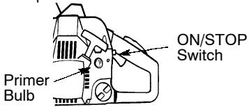 POULAN 221 - STARTING A COLD ENGINE (or warm engine after running out of fuel): - 1