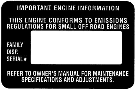 POULAN 380 - U.S. EPA / ENVIRONMENT CANADA EMISSION CONTROL WARRANTY STATEMENT - 1