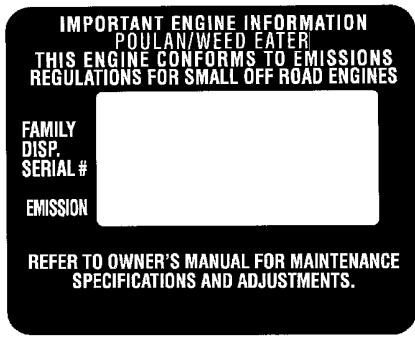 POULAN 2750 - U.S. EPA/ENVIRONMENT CANADA EMISSION CONTROL WARRANTY STATEMENT - 1