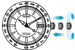 SEIKO 4F56 - To use the 24-hour hand as a dual time hand (same procedure): - 1