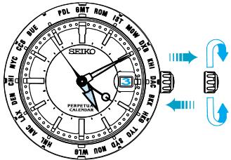 SEIKO 4F56 - TIME DIFFERENCE ADJUSTMENT DURING TRIP - 1