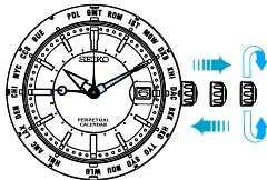 SEIKO 8F56 - To use the 24-hour hand as a dual time hand (same procedure): - 2