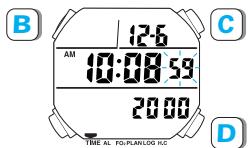 SEIKO DH33 - B Press to show TIME/CALENDAR SETTING display. - 1
