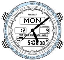 SEIKO H022 - Ex.: Time of New York is transferred to TIME/CALENDAR mode: - 3