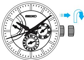 SEIKO 6R20 - HOW TO SET THE TIME, DAY AND DATE - 1