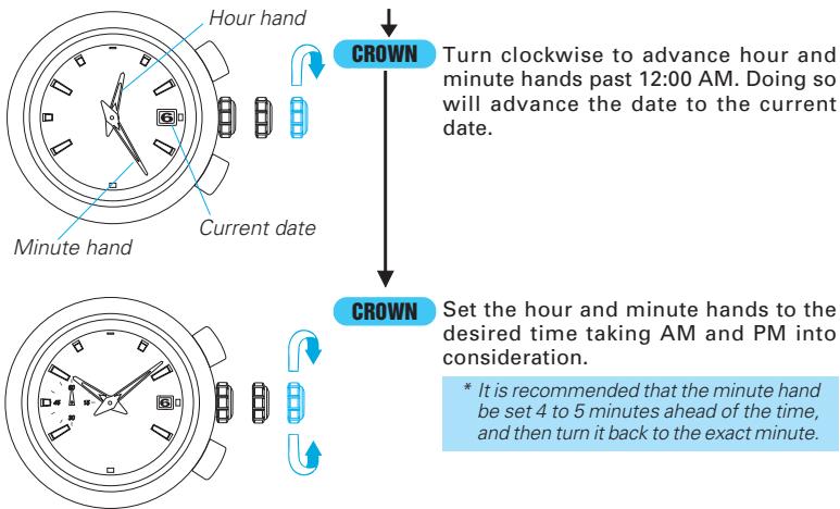 SEIKO 7T82 - 1) TIME AND CALENDAR SETTING - 2