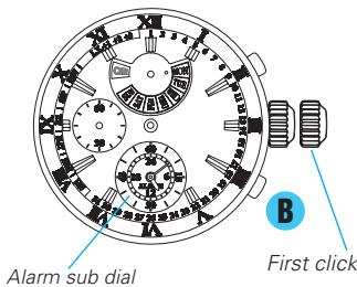 SEIKO 7T86 ANALOG QUARTZ - - How to set the alarm time - 1