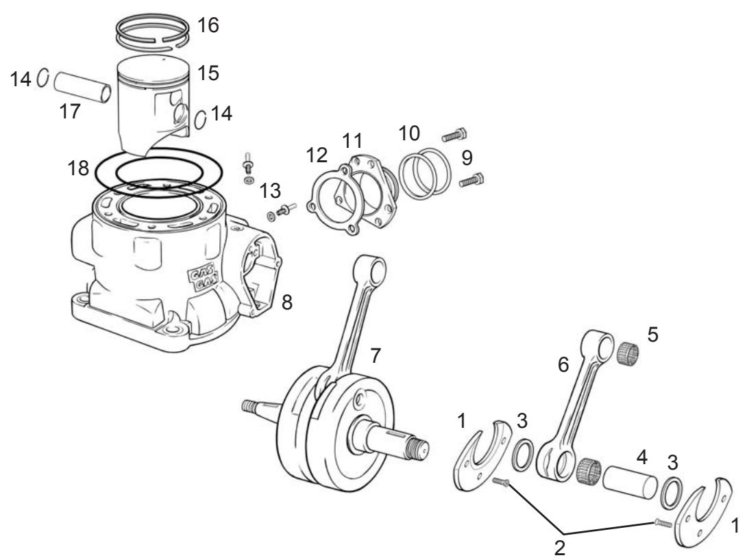 GAS GAS EC 200 - Crankshaft- Piston - Cylinder - 1