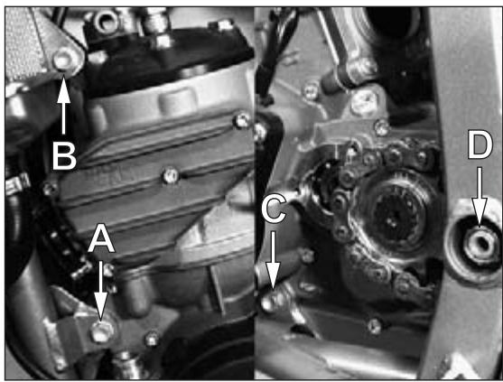 GAS GAS EC 250 - 01-04 REMOVING THE ENGINE FROM THE CHASSIS - 4