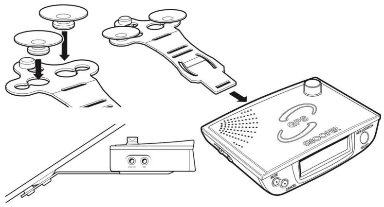 SNOOPER 2KD - Installation du SNOOPER 2KD avec le bras de fixation pare-brise - 1