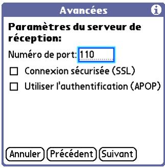 PALM LIFEDRIVE - Paramétrage des options de messagerie avancées sur votre périphérique - 1