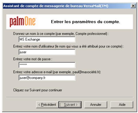 PALM LIFEDRIVE - Paramétrage d'un compte microsoft exchange activesync sur votre ordinateur - 1