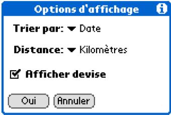 PALM LIFEDRIVE - Personnalisation de la liste des dépenses - 1