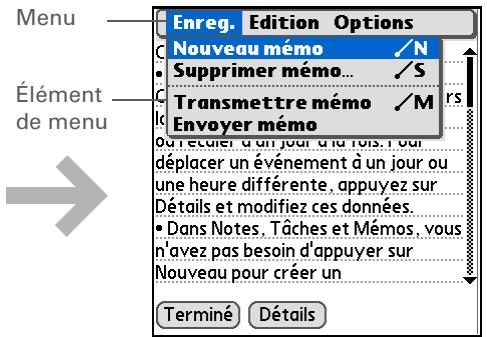 PALM LIFEDRIVE - Utilisation des menus - 2