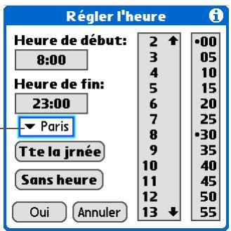 PALM LIFEDRIVE - Planification d'un événement avec un fuseau horaire - 2