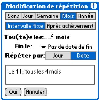PALM LIFEDRIVE - Planification d'une tâche répétée - intervalle inhabituel - 3