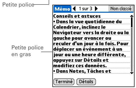 PALM LIFEDRIVE - Modification des polices de l'écran - 3